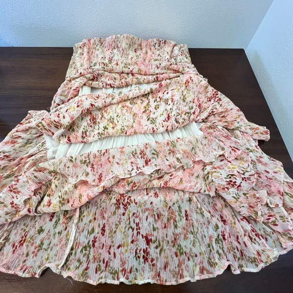 Coldwater Creek Vintage Pink Floral Maxi Skirt PXL Fairy Romantic Ruffle Cottage - Picture 6 of 12